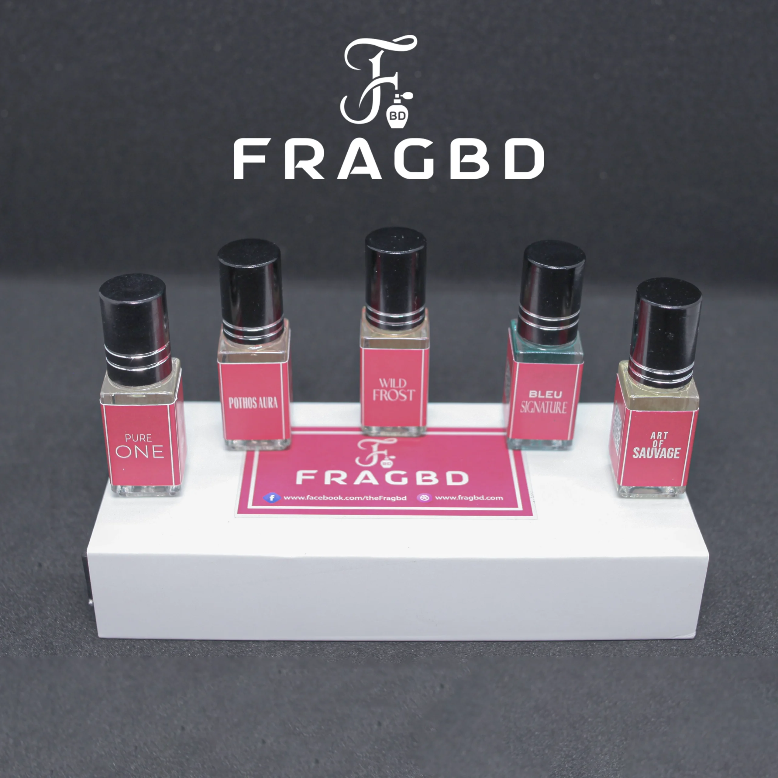 FragBD Ultimate Inspired Attar Combo Set – ৫টি প্রিমিয়াম জিরো অ্যালকোহল আতর | 3.5ML Oil Perfume Collection